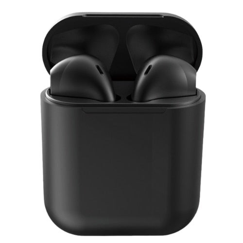 Wireless Bluetooth black Earbuds with Charging Case (Earphones like Airpods) for Iphone IOS Android