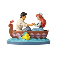 Disney Traditions Waiting for a Kiss Ariel and Prince Eric In Rowboat Jim Shore Figurine