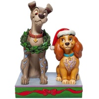 Disney Traditions Decked Out Dogs Lady and Tramp Christmas Jim Shore Figurine