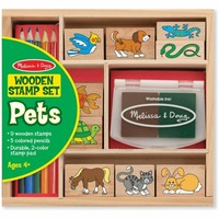 Melissa & Doug Pets Wooden Activity Stamp Set