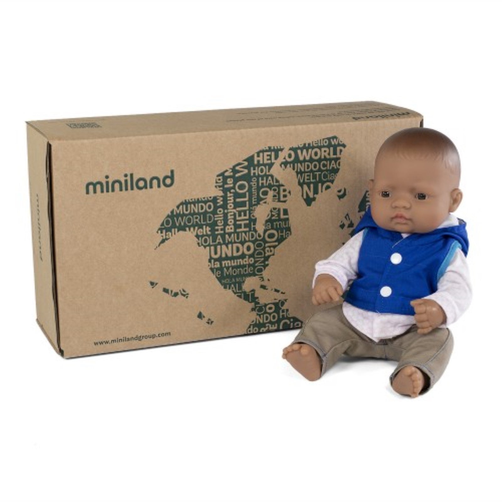 Miniland Doll Latino Latin American Hispanic Boy with Outfit Boxed 32 cm
