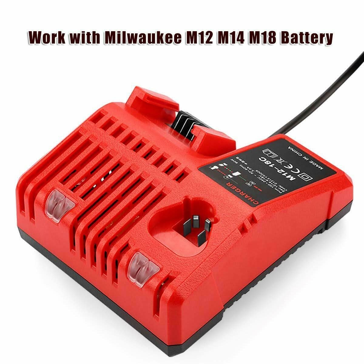 12V 18V Battery Charger for Milwaukee M12 18C Multi Voltage Rapid Dual