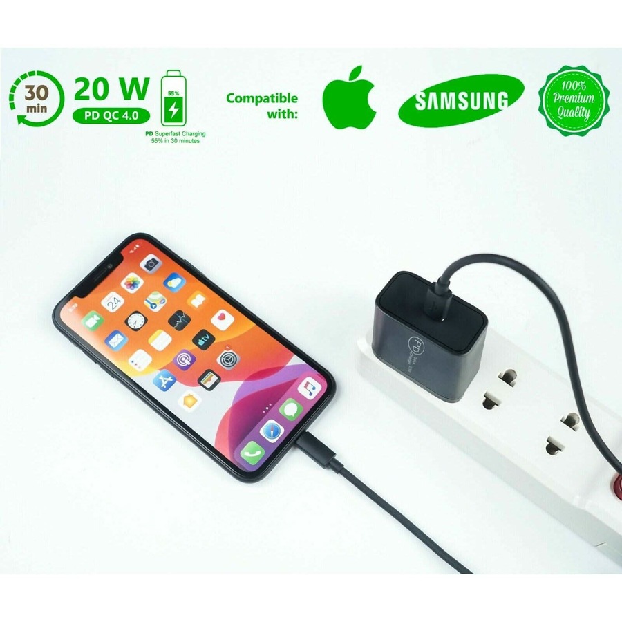 20W PD USB-C To iPhone Pin Fast Wall Charger Power Adapter For Apple 14 13 12 11 Pro X XS 8 7 6