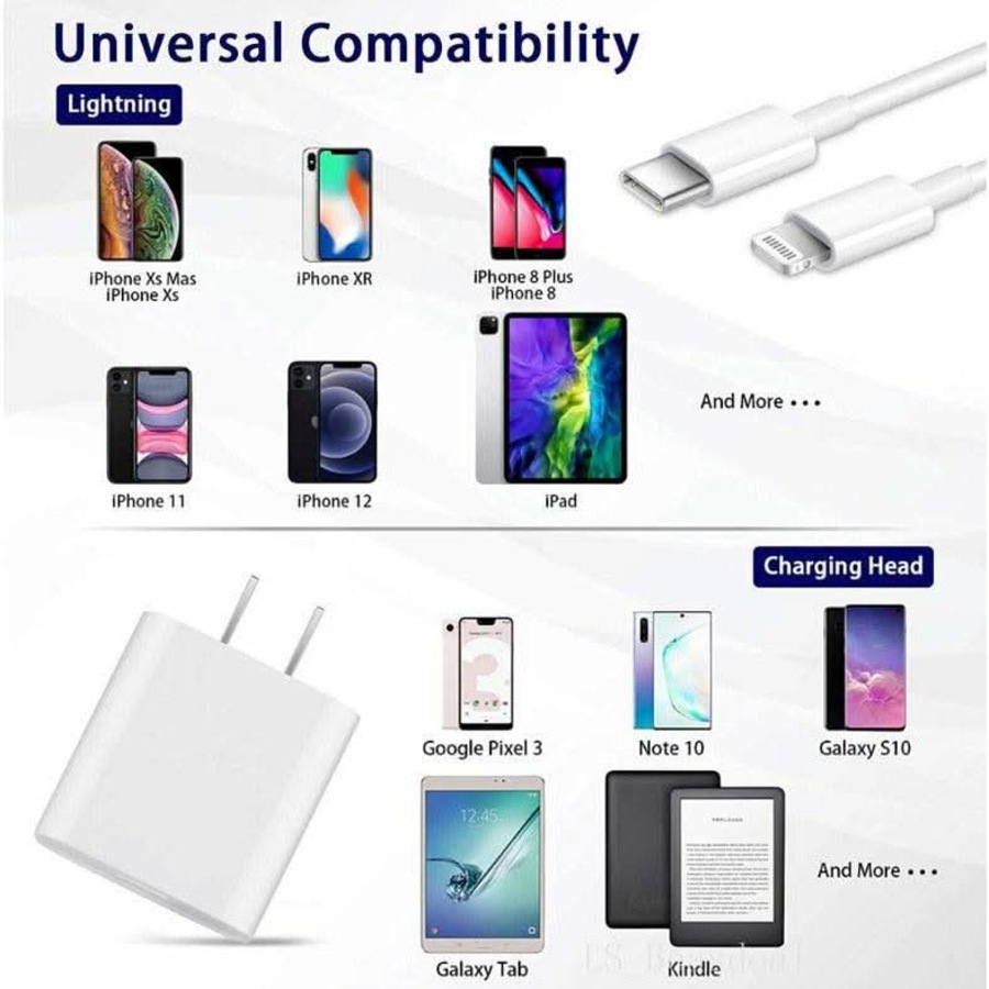 20W PD USB-C To iPhone Pin Fast Wall Charger Power Adapter For Apple 14 13 12 11 Pro X XS 8 7 6