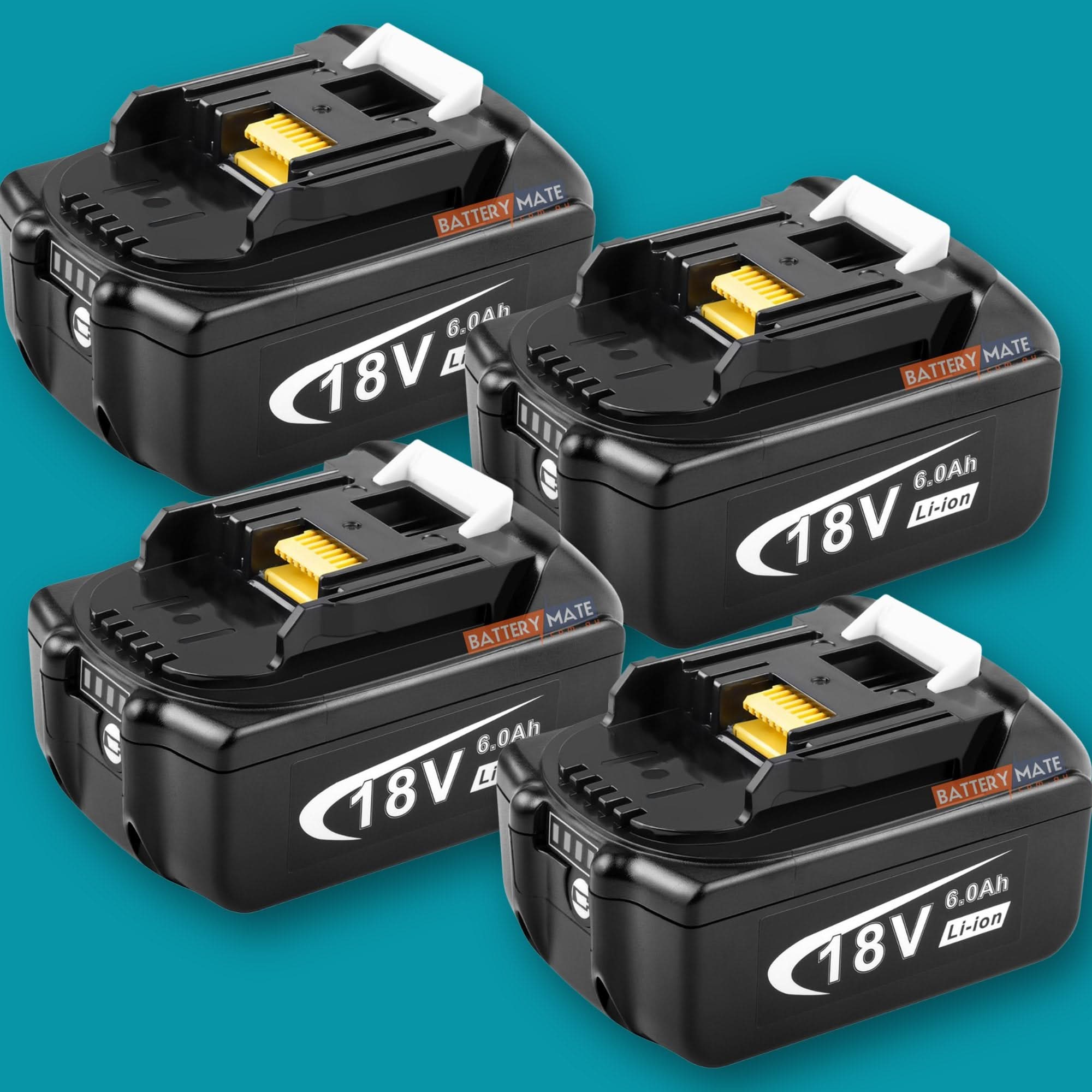 4 Pack For 18V Makita Battery Replacement  BL1860B 6000mAh Li ion