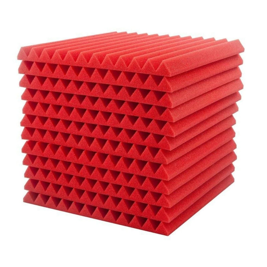 48 Acoustic Soundproof Foam Sound Absorbing Panels 30x30x2.5cm - Red
