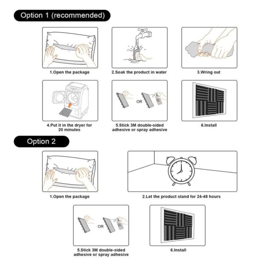 48 Acoustic Soundproof Foam Sound Absorbing Panels 30x30x2.5cm - Red