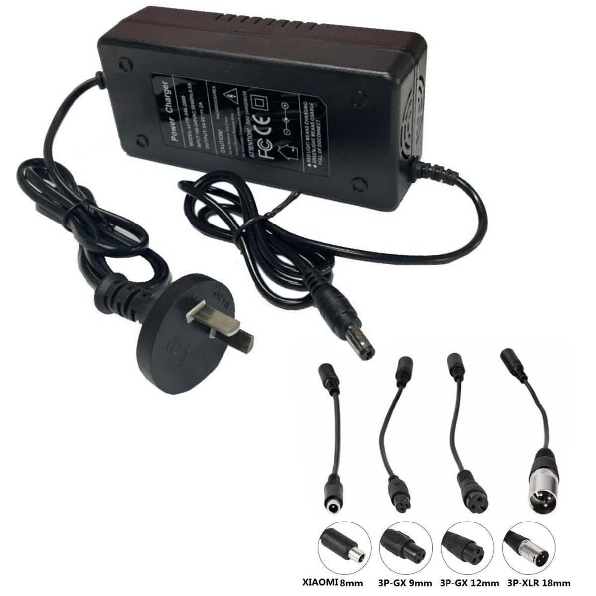 [5 Pins] 54.6V 2A Lithium Battery Power Adapter Charger For 48V Electric Bike