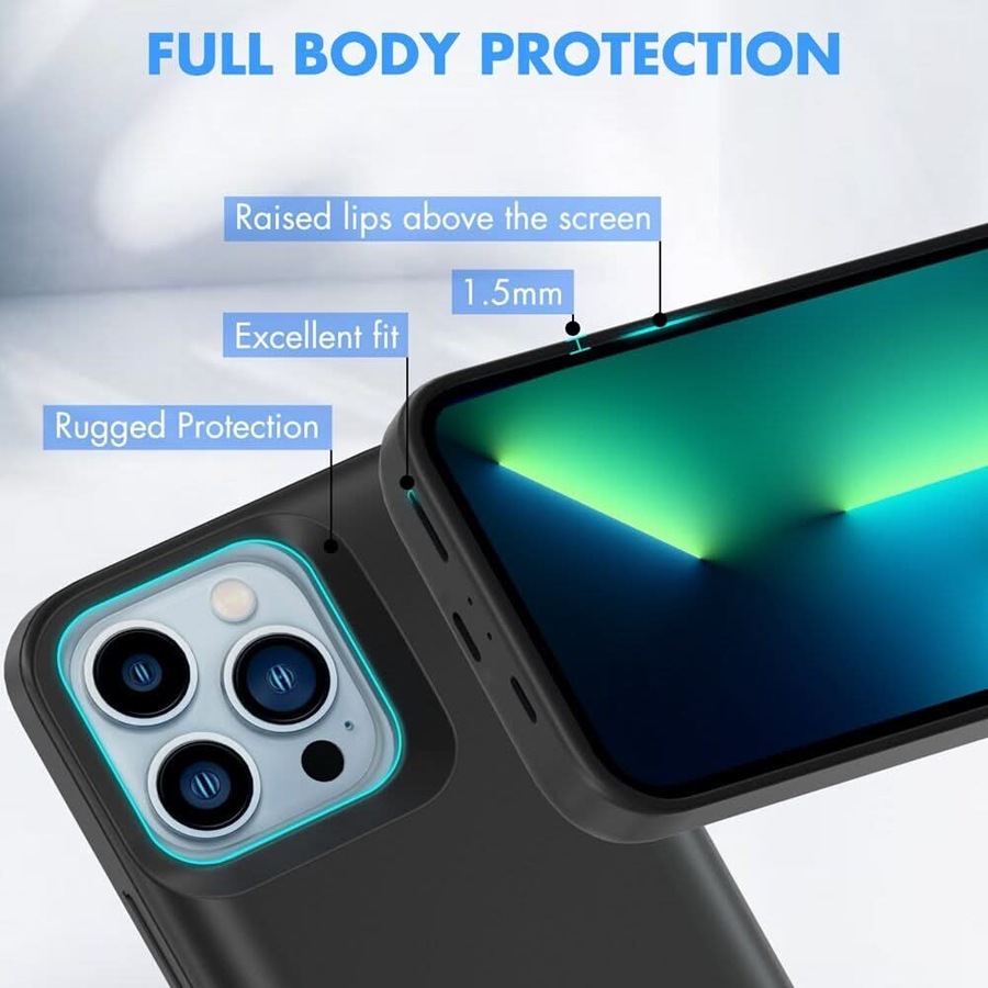 Battery Case Charger with Stand for iPhone 14 Pro - 5000mAh Power Bank Cover, LED Indicator