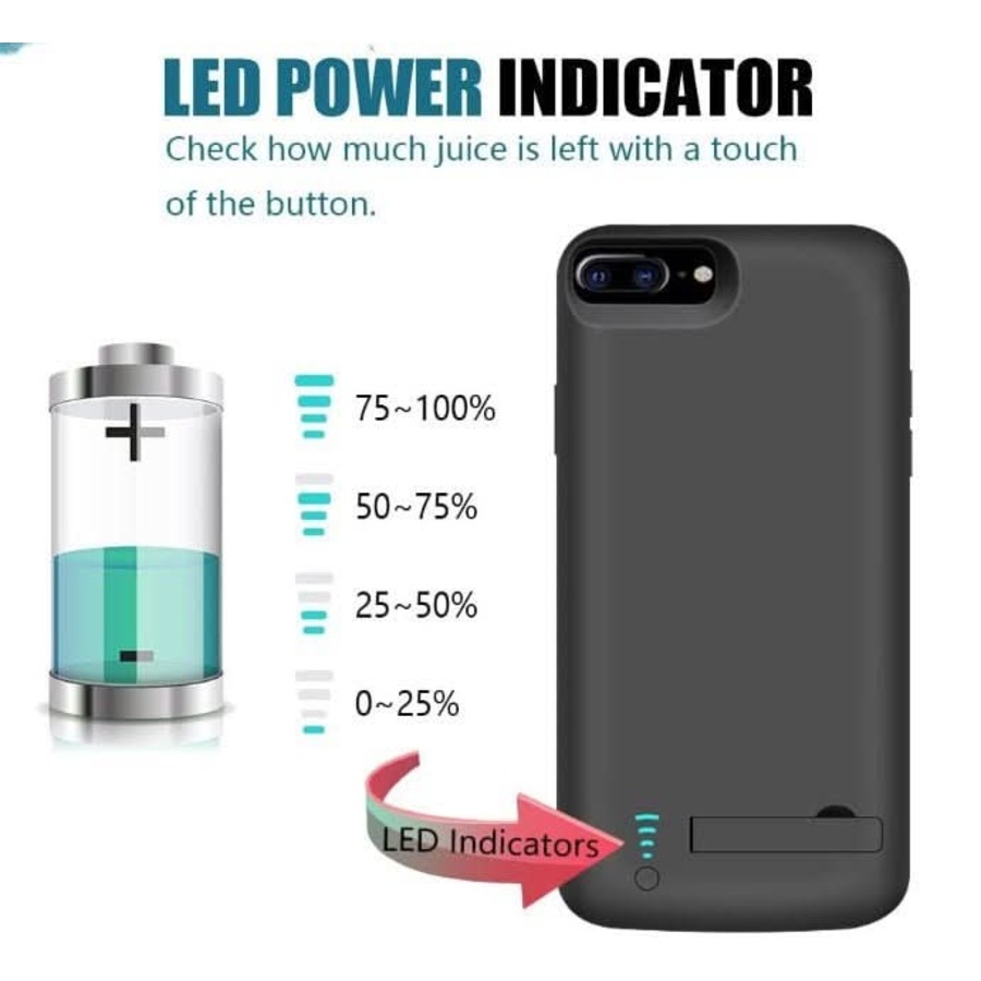 For iPhone 6s Plus Battery Power Bank Pack Charging Cover