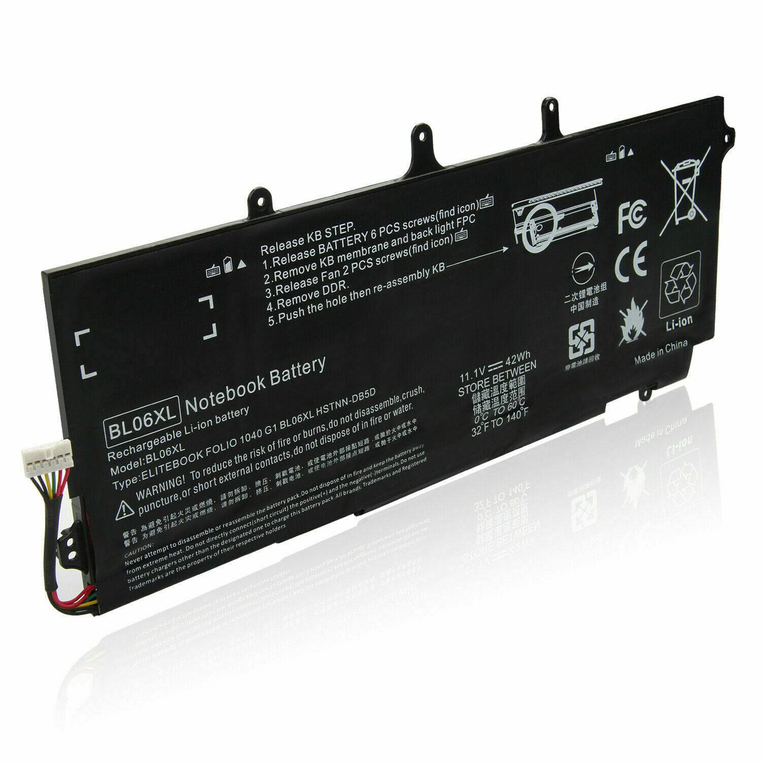 FAST Charging BL06XL Battery for HP EliteBook Folio 1040 G1, 1040 G2 722297-001