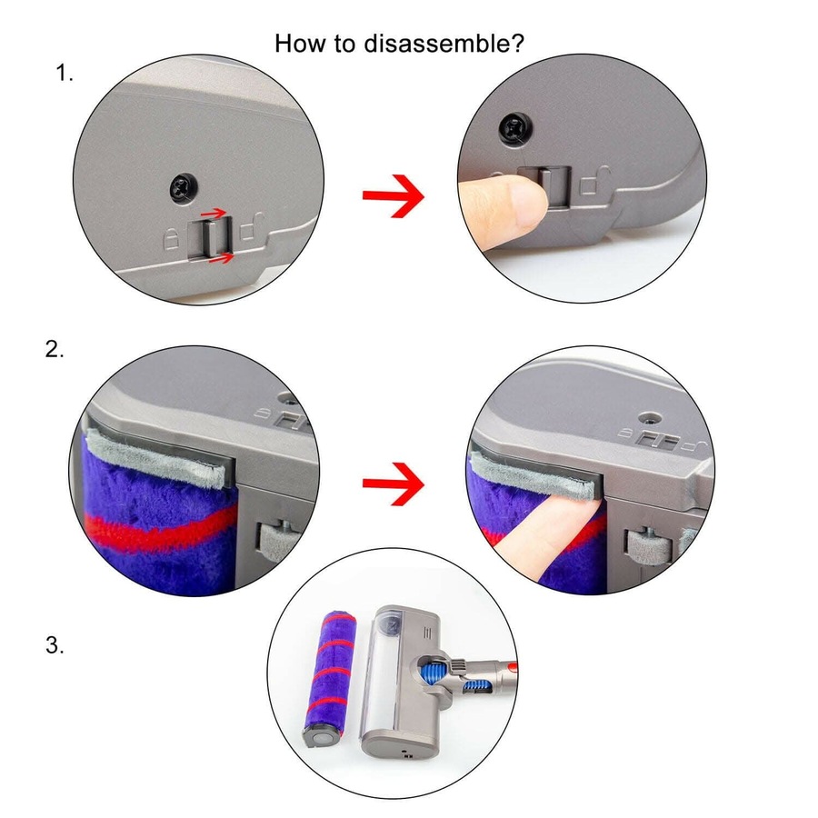 Fluffy Head For DYSON V7 V8 V10 V11 V12 and V15 Vacuum - With LED Light