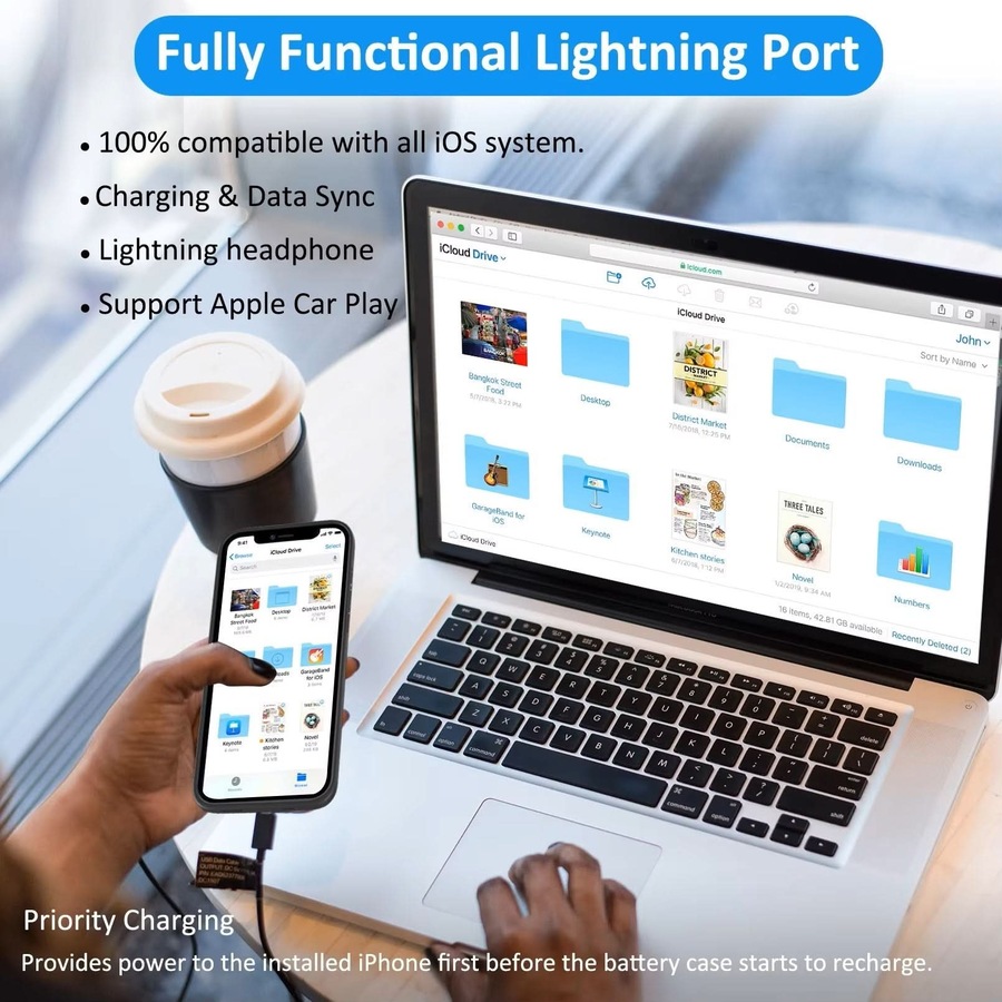 For iPhone XR Smart Battery Power Bank Charger Cover