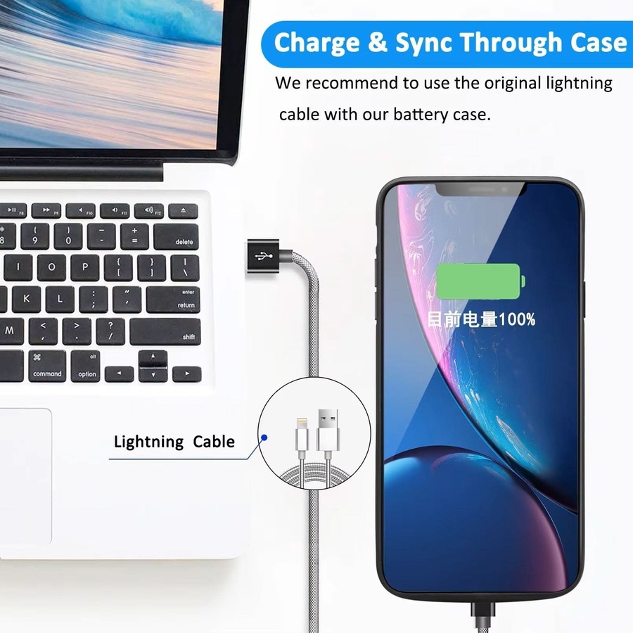For iPhone XR Smart Battery Power Bank Charger Cover