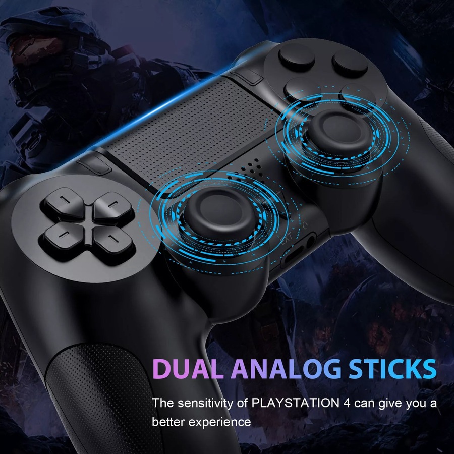 Wireless Controller Compatible For Playstation 4 PS4 Controller - BLACK