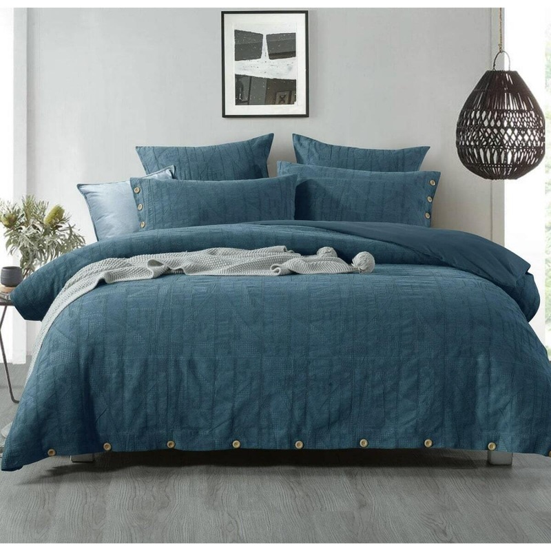 Buy Oslo Indigo Quilt Cover Set MyDeal