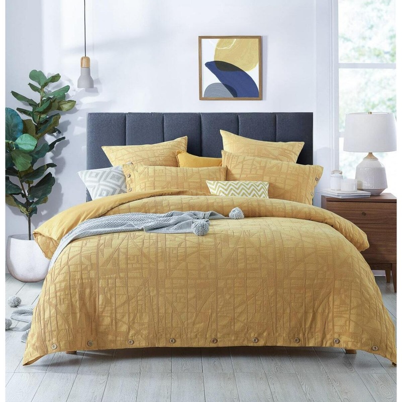 Buy Oslo Mustard Quilt Cover Set MyDeal