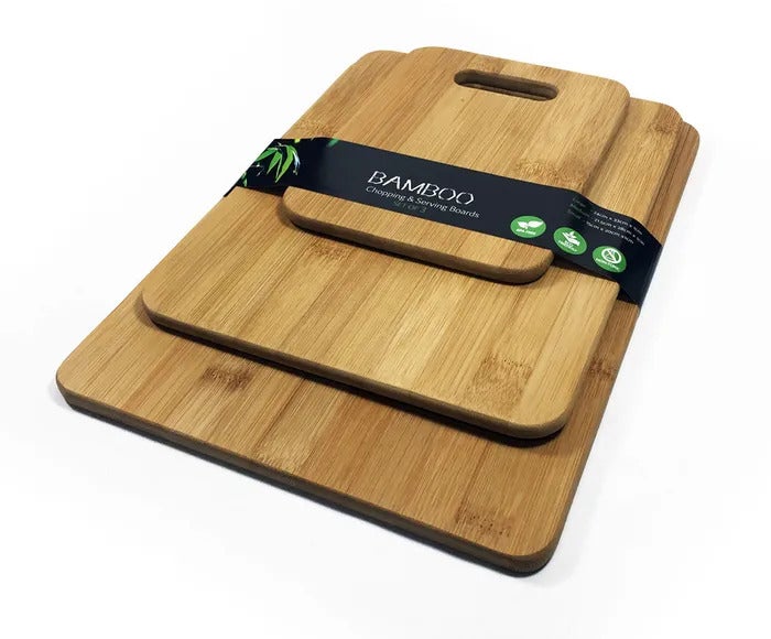 Bamboo Cutting Board Set for Kitchen Serving Chopping Boards 3 pcs 