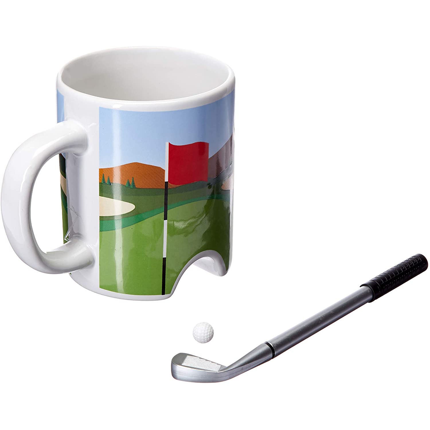 Kikkerland Putter Cup Golf Mug with Putter/Pen & Ball