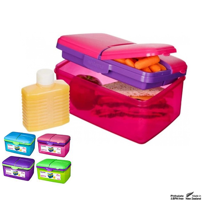 Buy Sistema 2L Slimline Quaddie Lunch Box Food Stack Treats Compartment ...