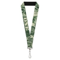 Buckle-Down One Dollar Bill Eye Of Providence Bald Eagle Close Up Lanyard - New, With Tags