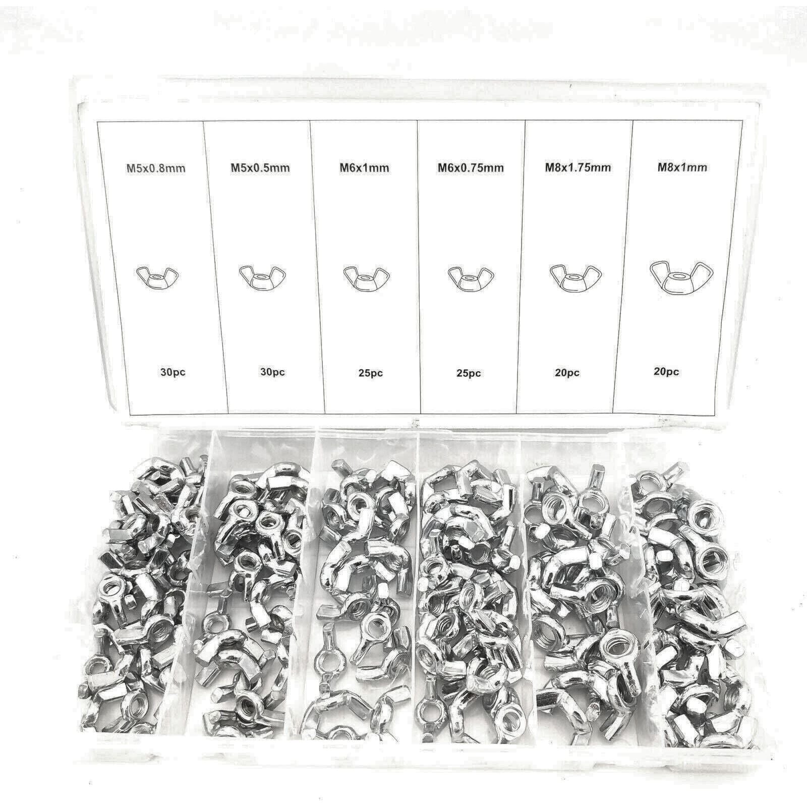 Yato Assortimento Dadi Ad Aletta 150 Pezzi – M4 M5 M6 M8 M10, Cassetta In Plastica, Acciaio, Compatibilità Auto