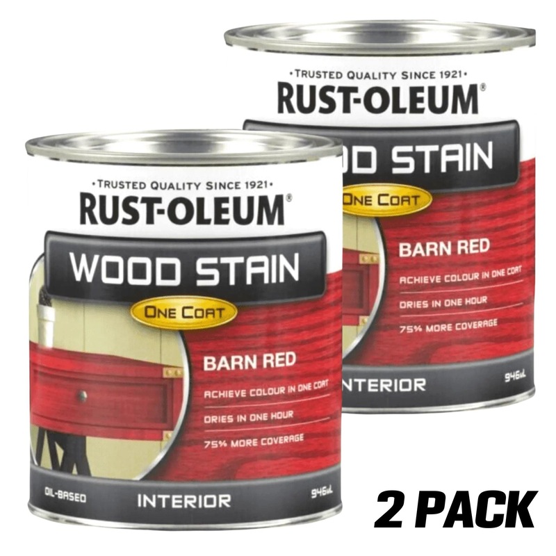 Buy 2 PACK RUSTOLEUM WOOD STAIN ONE COAT (Interior) 946ml Barn Red