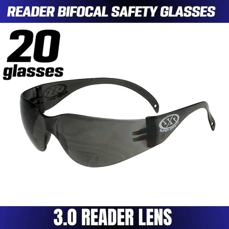 Buy 20 Pack Sge690mrs3 Super Safety Echo Reader Bifocal Safety Glasses 3 0 Reader Lens Mydeal