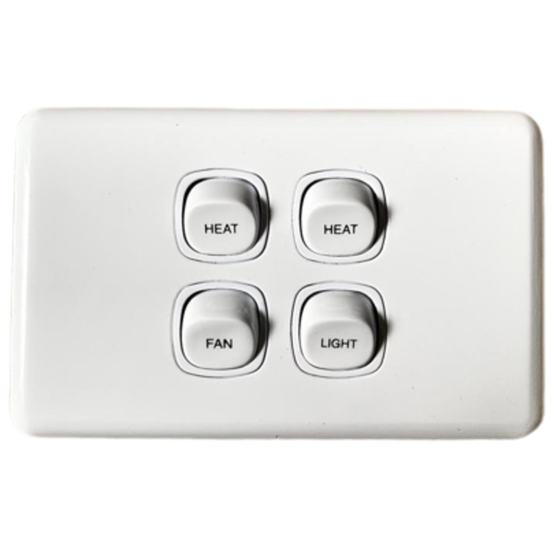 Buy 4 Gang Wall Switch PRINTED WITH HEAT HEAT FAN LIGHT Electrical