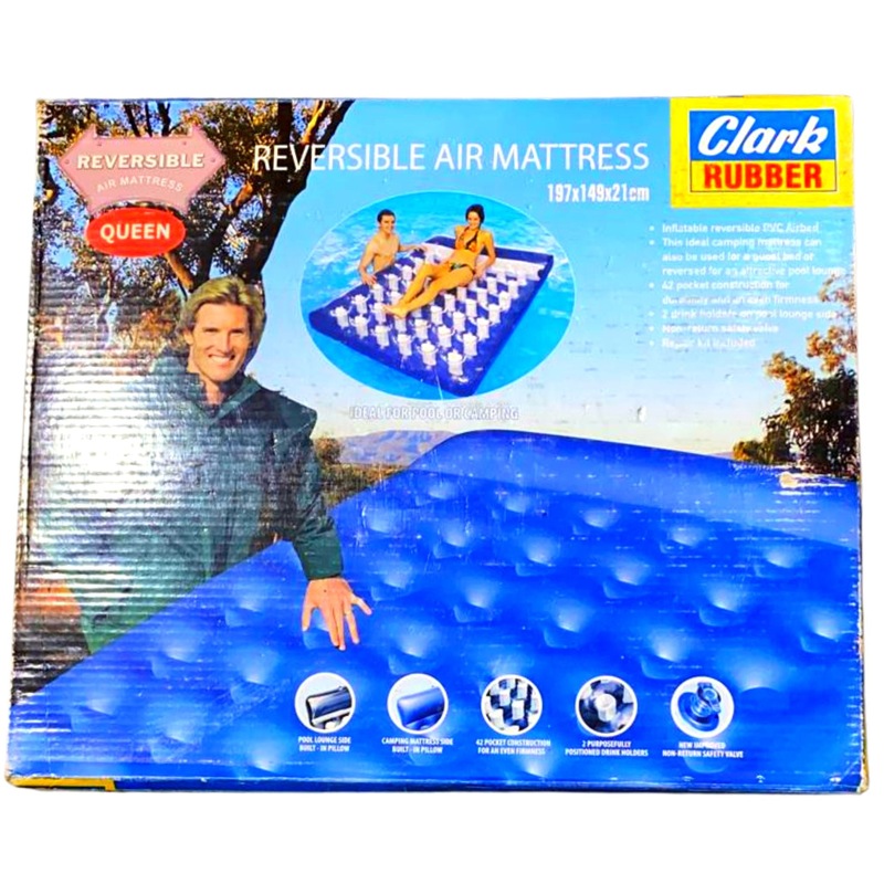 Buy Clark Rubber Reversible Air Mattress 197x149x21cm MyDeal