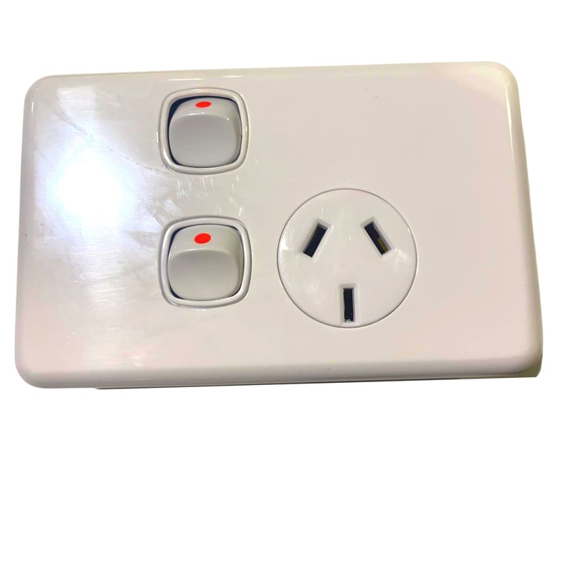 Buy Horizontal Double Powerpoint + Extra Switch White MyDeal