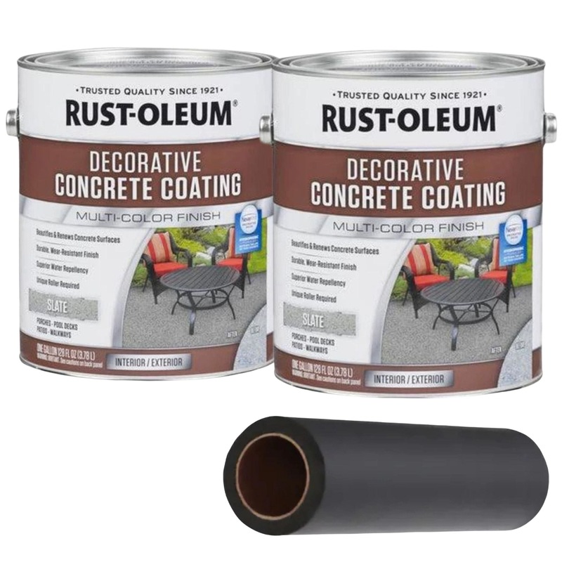 Buy RUSTOLEUM DECORATIVE CONCRETE COATING 3.78 litres + APPLICATOR (SLATE) MyDeal