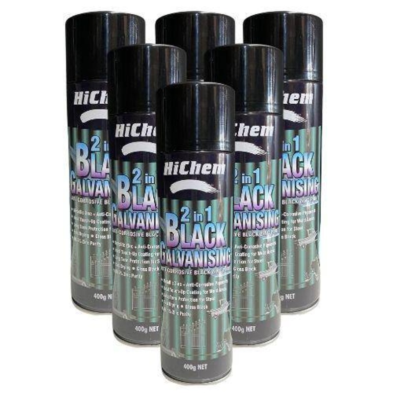 Buy RustOleum HiChem 2 in 1 Black Galvanising Black Zinc Paint Cans