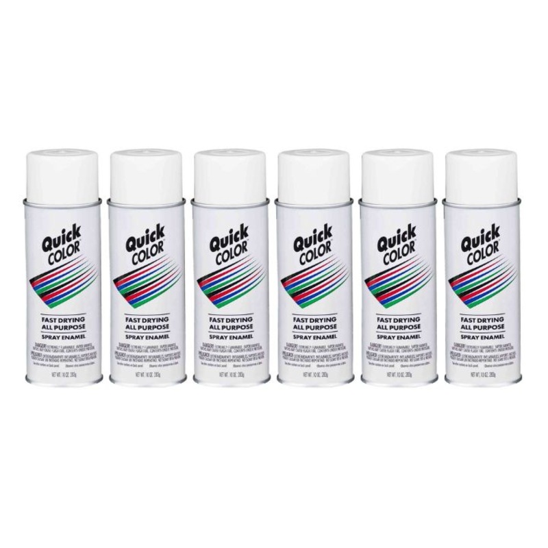 Buy RustOleum Quick Color Spray Paint 6 Cans Flat White MyDeal