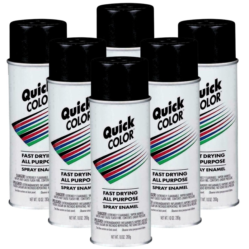 Buy rust oleum quick color spray paint 6 cans gloss black mydeal