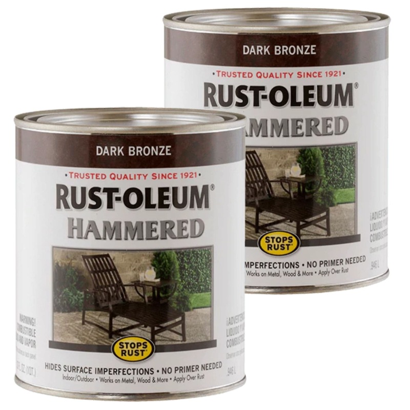Buy Rustoleum Stops Rust Hammered Paint 946ml (2 TINS) Dark Bronze