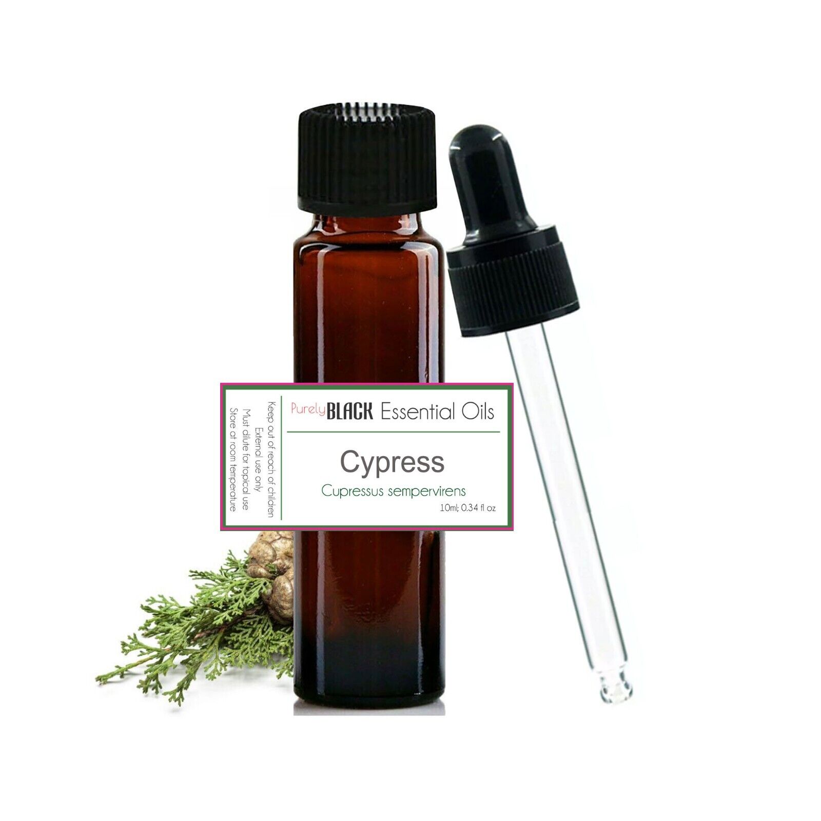 Pure Cypress Essential Oil [ Cupressus sempervirens ] 10 ml. Aroamtherapy Skincare Diffuser Oils