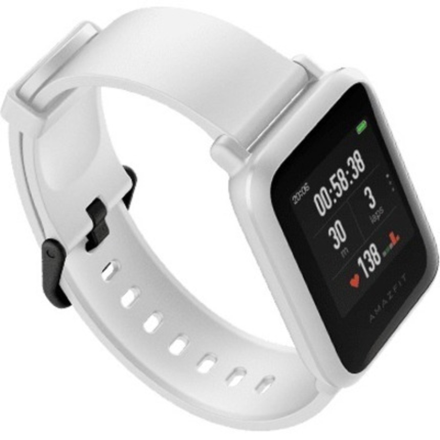 Amazfit Bip S Smart Watch - White Rock Body Color - Polycarbonate, Stainless Steel Body Material - Silicone, Thermoplastic Polyurethane (TPU) Band -