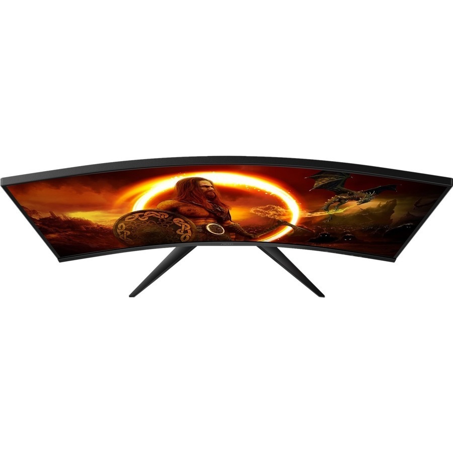 AOC C32G2ZE 32" Class Full HD Curved Screen Gaming LCD Monitor - 16:9 - Black/Red - 31.5" Viewable - Vertical Alignment (VA) - LED Backlight - 1920 x