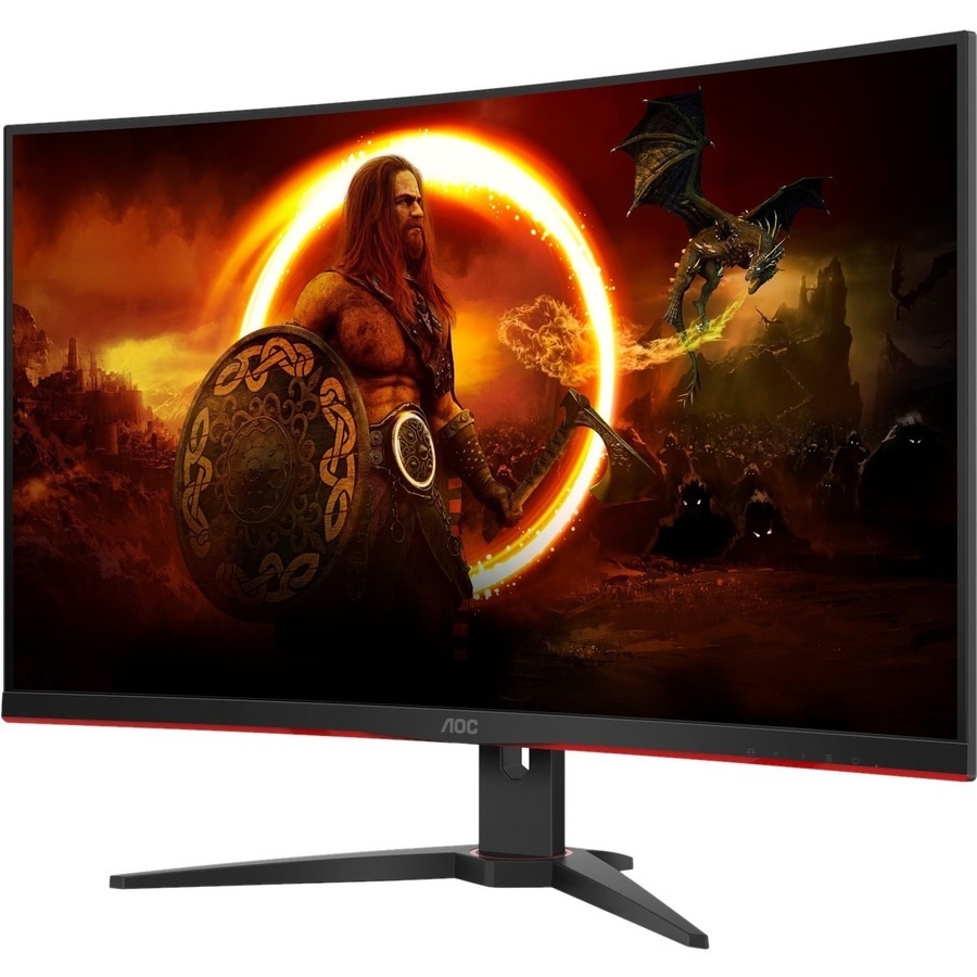 AOC C32G2ZE 32" Class Full HD Curved Screen Gaming LCD Monitor - 16:9 - Black/Red - 31.5" Viewable - Vertical Alignment (VA) - LED Backlight - 1920 x