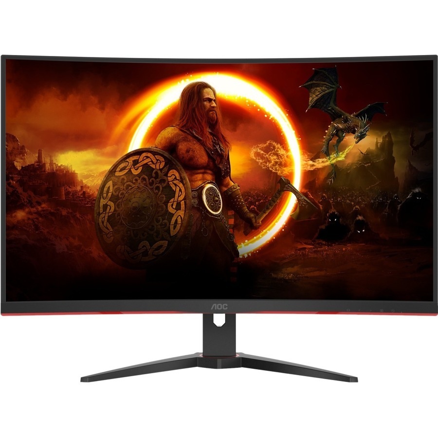 AOC C32G2ZE 32" Class Full HD Curved Screen Gaming LCD Monitor - 16:9 - Black/Red - 31.5" Viewable - Vertical Alignment (VA) - LED Backlight - 1920 x