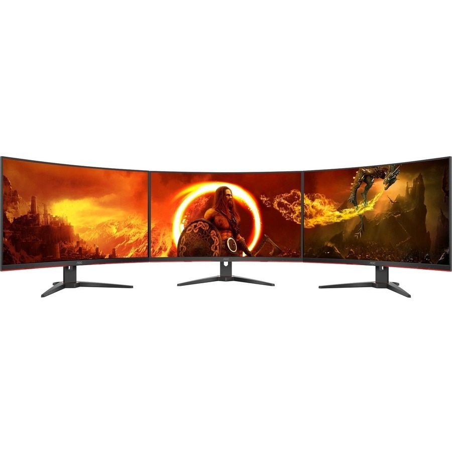 AOC C32G2ZE 32" Class Full HD Curved Screen Gaming LCD Monitor - 16:9 - Black/Red - 31.5" Viewable - Vertical Alignment (VA) - LED Backlight - 1920 x