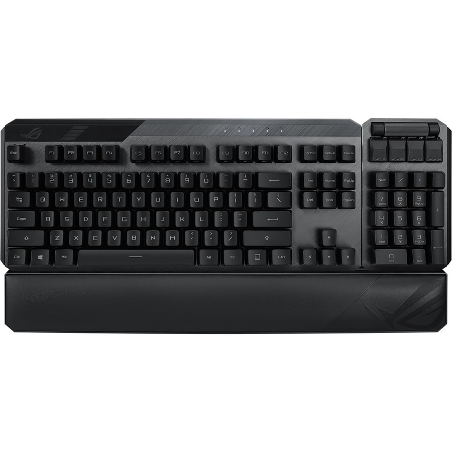 Asus ROG Claymore II Gaming Keyboard - Wired/Wireless Connectivity - USB 2.0 Type C Interface - RGB LED - Black - Opto-mechanical Keyswitch - RF - -