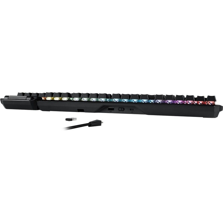 Asus ROG Claymore II Gaming Keyboard - Wired/Wireless Connectivity - USB 2.0 Type C Interface - RGB LED - Black - Opto-mechanical Keyswitch - RF - -