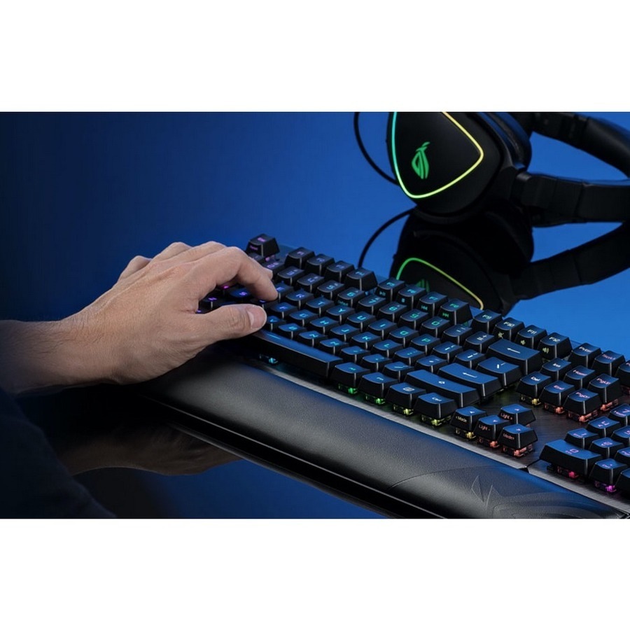 Asus ROG Claymore II Gaming Keyboard - Wired/Wireless Connectivity - USB 2.0 Type C Interface - RGB LED - Black - Opto-mechanical Keyswitch - RF - -