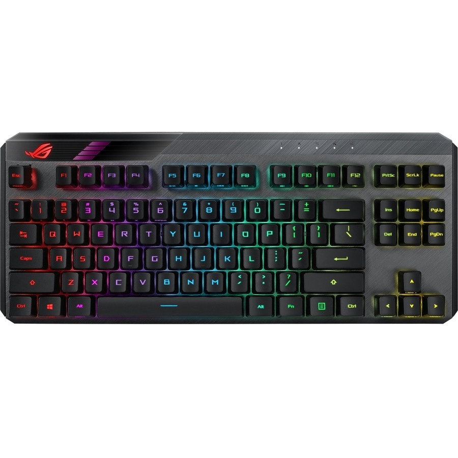 Asus ROG Claymore II Gaming Keyboard - Wired/Wireless Connectivity - USB 2.0 Type C Interface - RGB LED - Black - Opto-mechanical Keyswitch - RF - -
