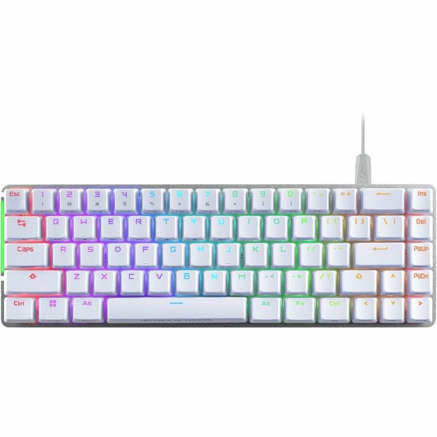 Asus ROG Falchion Ace Gaming Keyboard - Cable Connectivity - USB 2.0 Interface - RGB LED - Spanish - Moonlight White - Mechanical Keyswitch Windows -