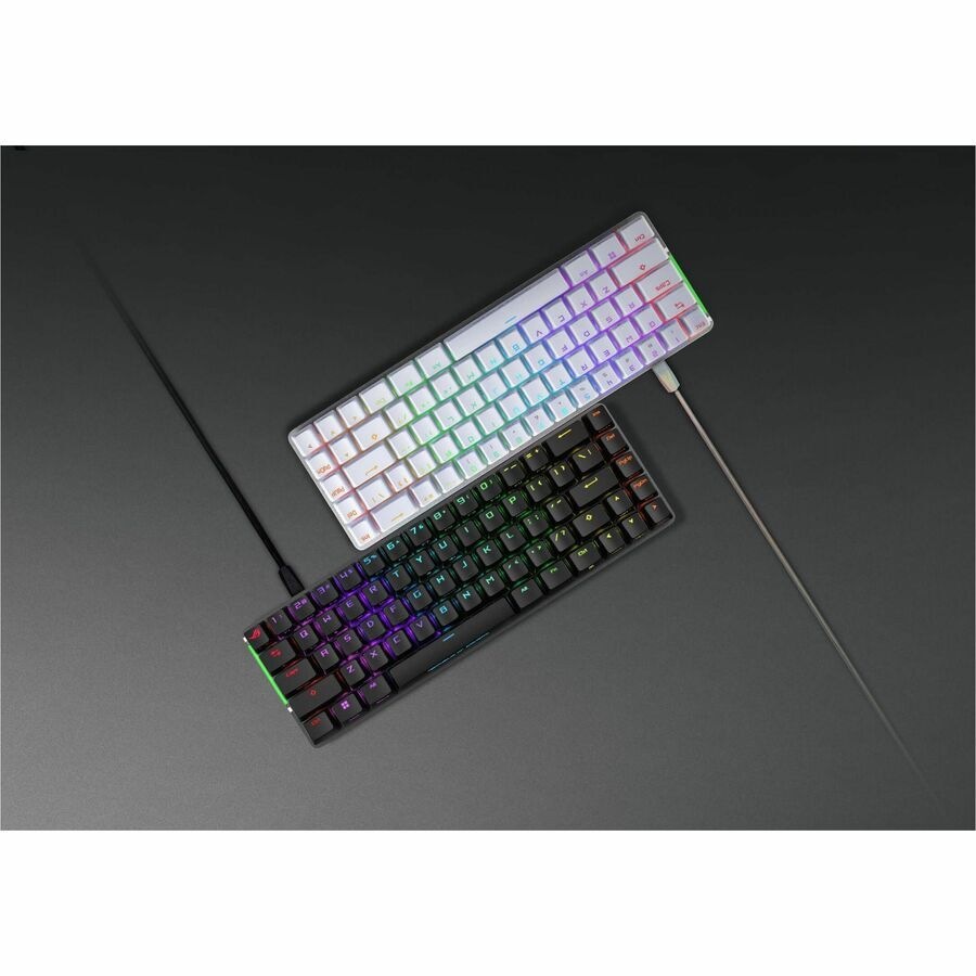 Asus ROG Falchion Ace Gaming Keyboard - Cable Connectivity - USB 2.0 Interface - RGB LED - Spanish - Moonlight White - Mechanical Keyswitch Windows -