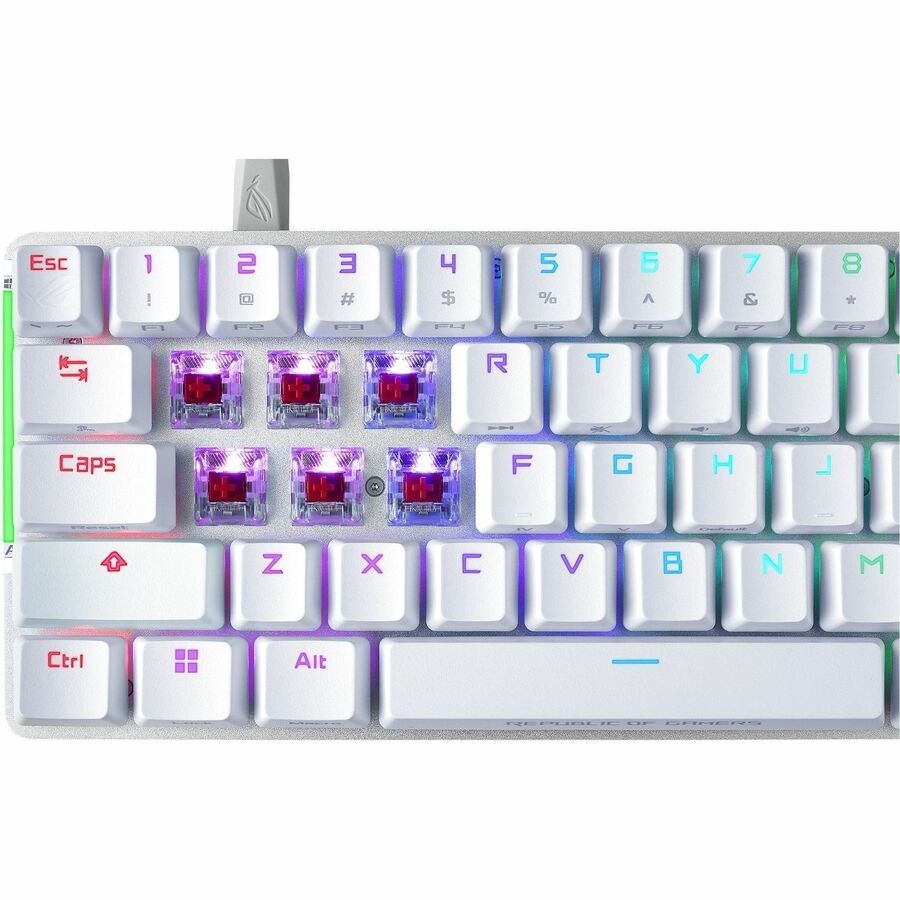 Asus ROG Falchion Ace Gaming Keyboard - Cable Connectivity - USB 2.0 Interface - RGB LED - Spanish - Moonlight White - Mechanical Keyswitch Windows -