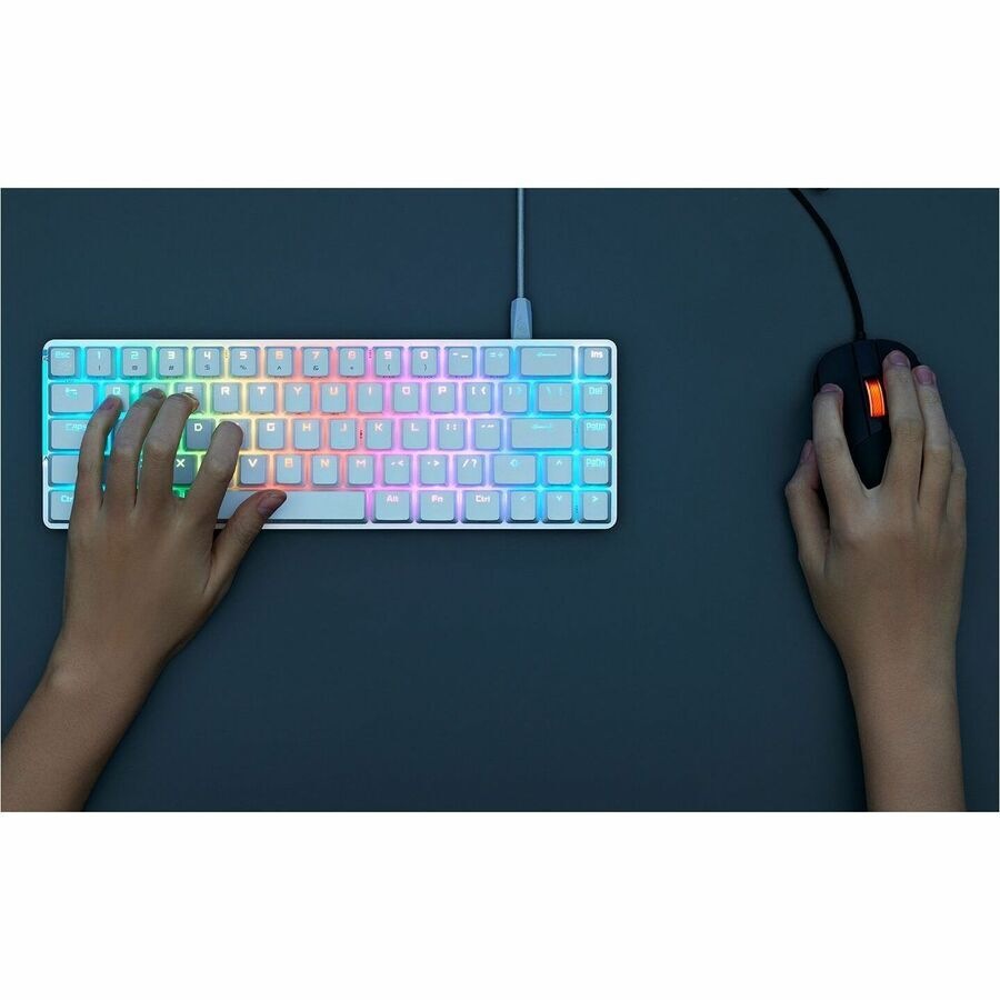 Asus ROG Falchion Ace Gaming Keyboard - Cable Connectivity - USB 2.0 Interface - RGB LED - Spanish - Moonlight White - Mechanical Keyswitch Windows -